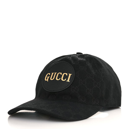 Gucci Monogram Textured Dollar Calfskin Zeno Baseball Hat XL Black 1 of 8
