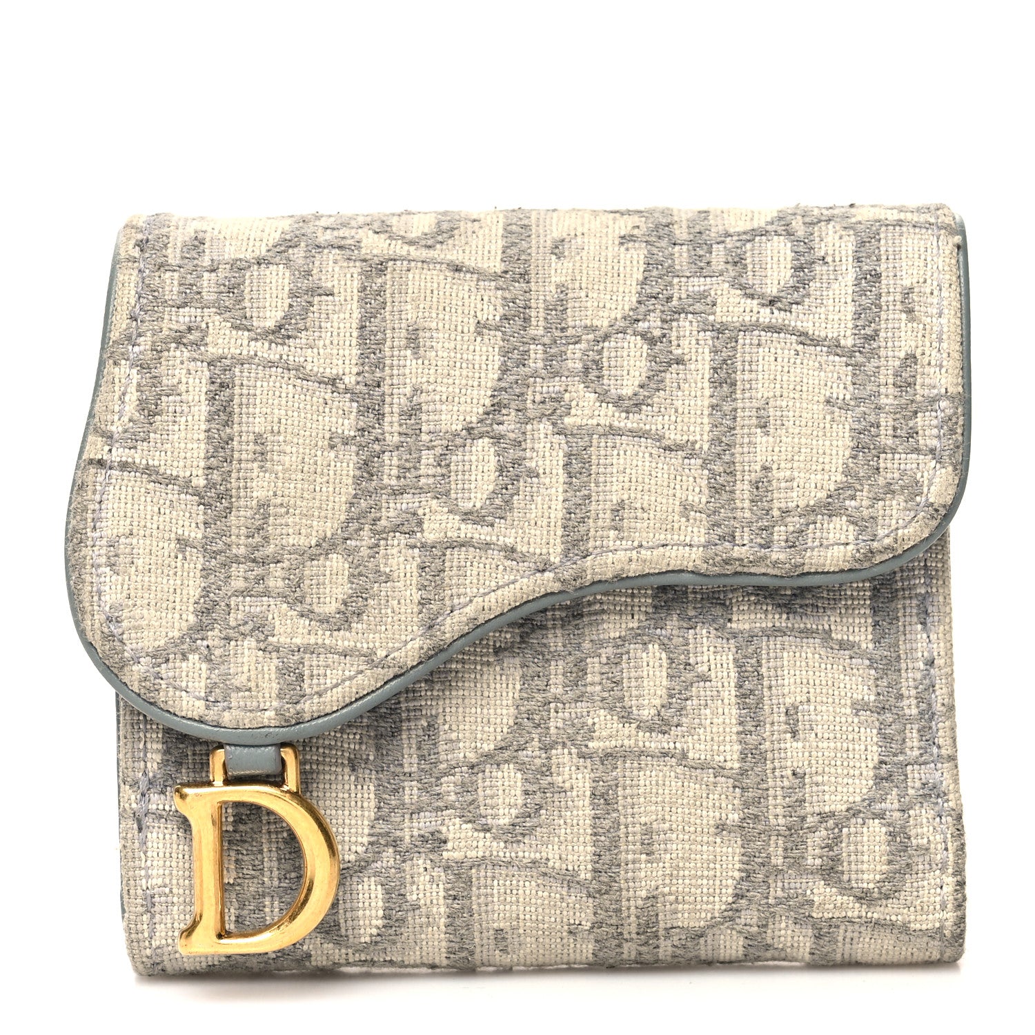 Christian Dior Oblique Saddle Lotus Wallet Grey 1 of 12