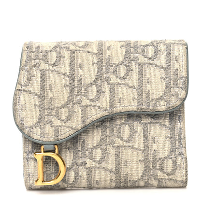Christian Dior Oblique Saddle Lotus Wallet Grey 1 of 12