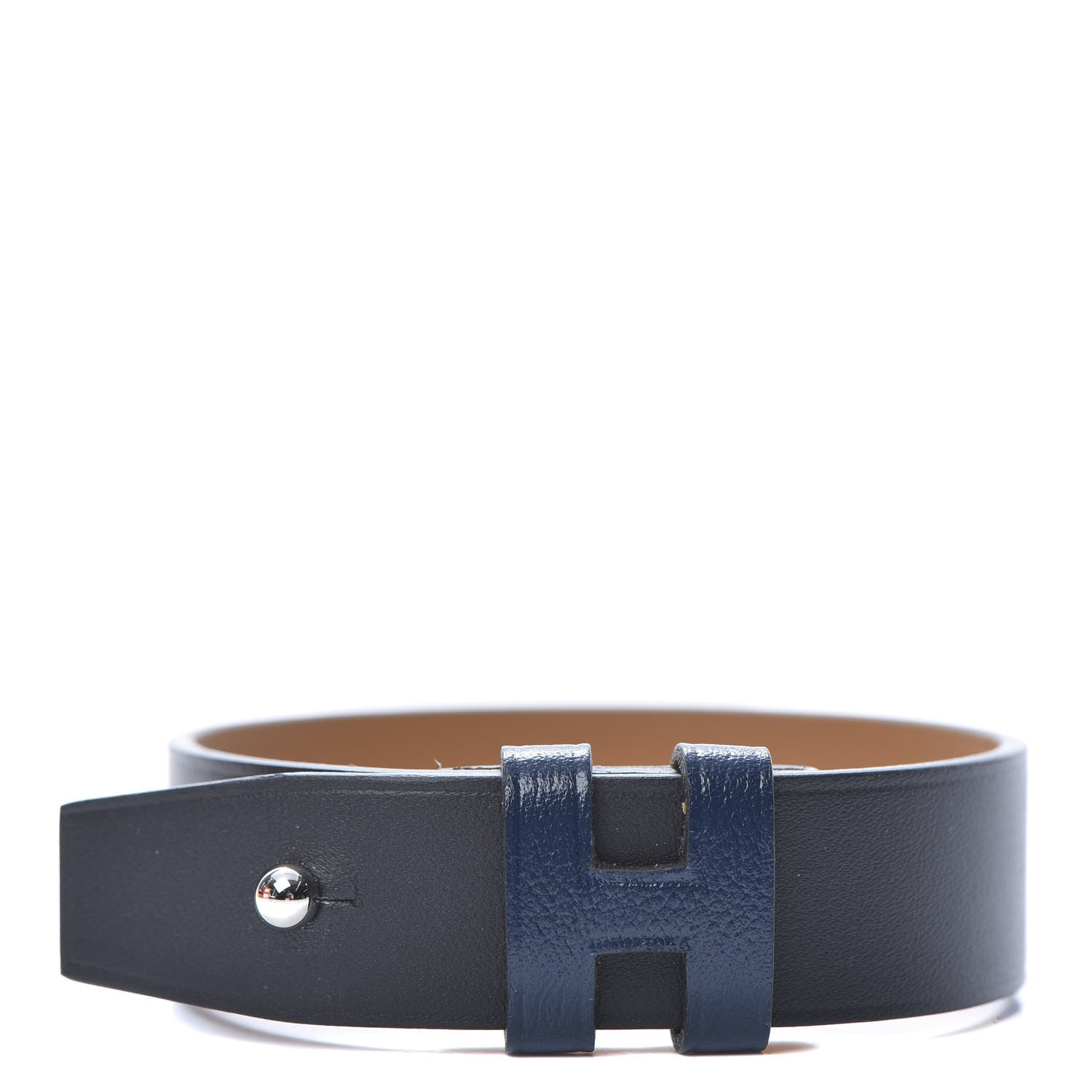 Hermes Swift Chevre Bracelet T4 Black Bleu Encre 1 of 6
