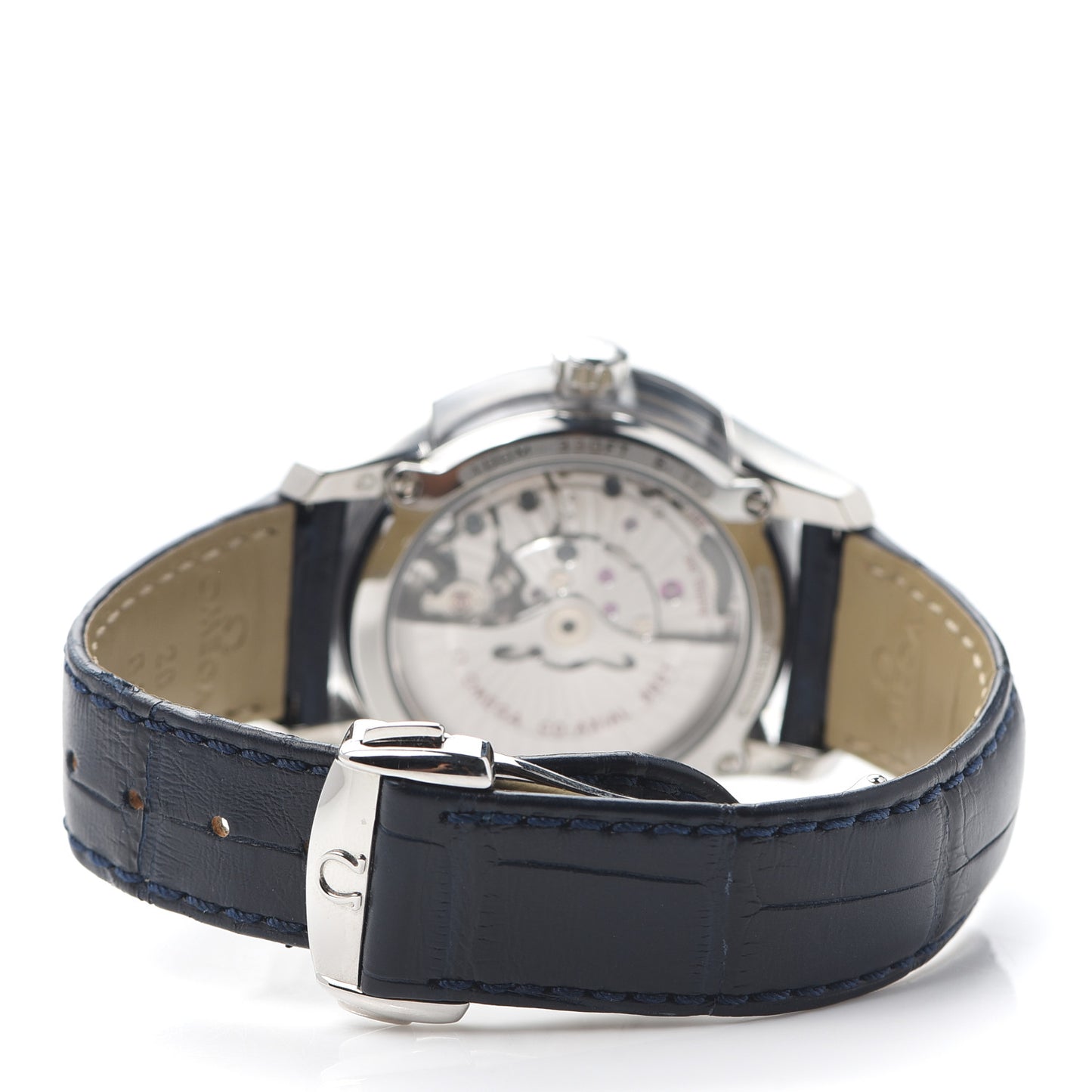 Stainless Steel Alligator 41mm De Ville Co-Axial Annual Calendar Automatic Watch Blue 431.33.41.22.03.001