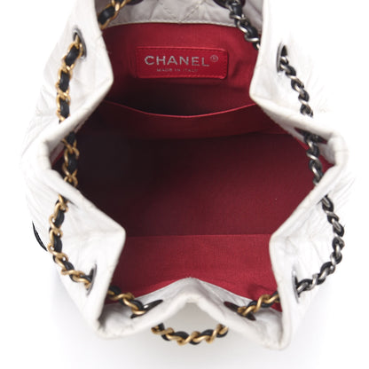 Chanel Aged Calfskin Quilted Small Gabrielle Backpack Black White 5 of 12
