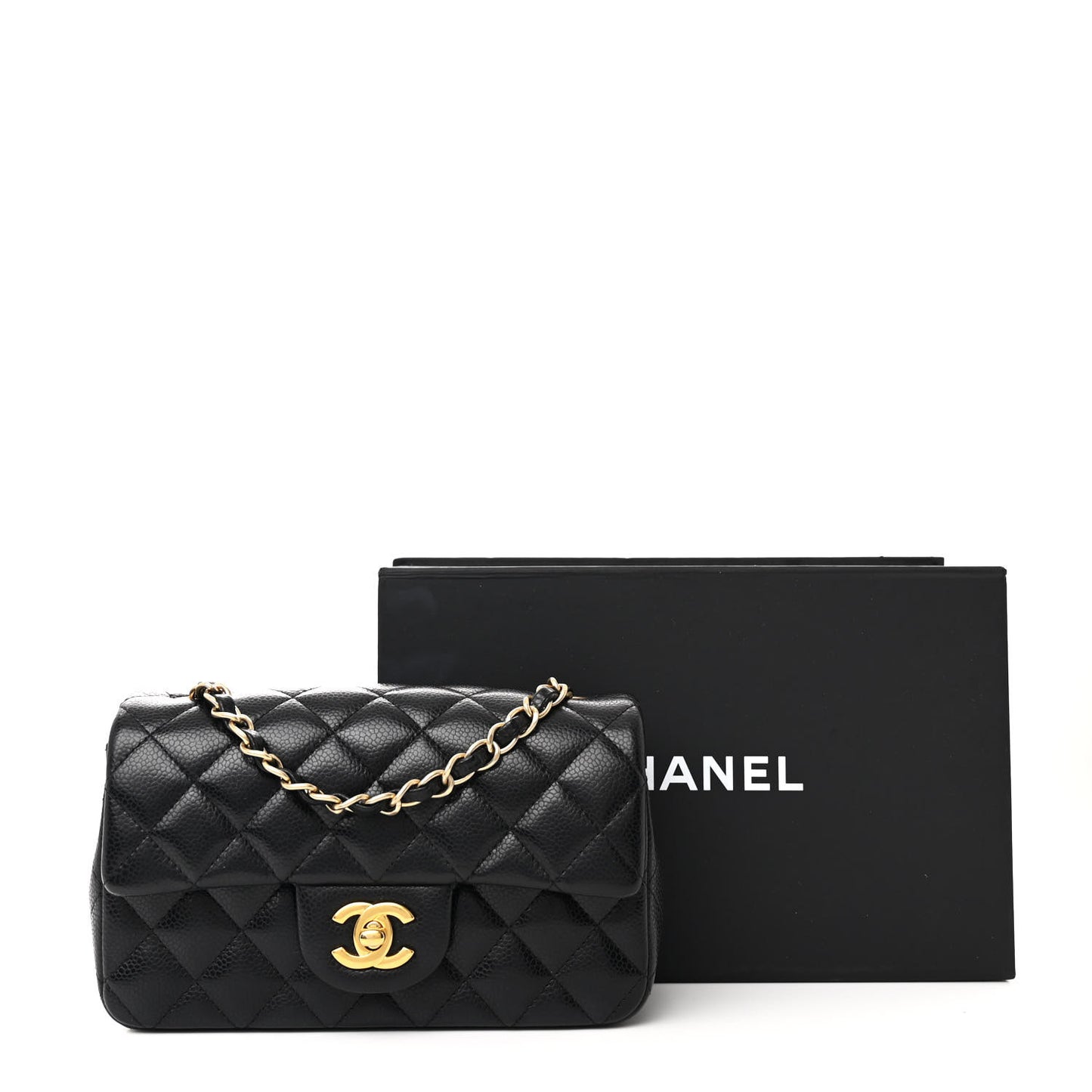 Caviar Quilted Mini Rectangular Flap Black