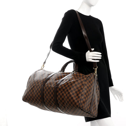Louis Vuitton Damier Ebene Keepall Bandouliere 55 2 of 11