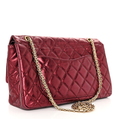 Chanel Metallic Aged Calfskin Quilted 2.55 Reissue 227 Flap Dark Red 3 of 12