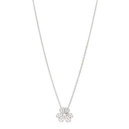 Van Cleef & Arpels 18K White Gold Diamond Small Frivole Pendant Necklace 1 of 5