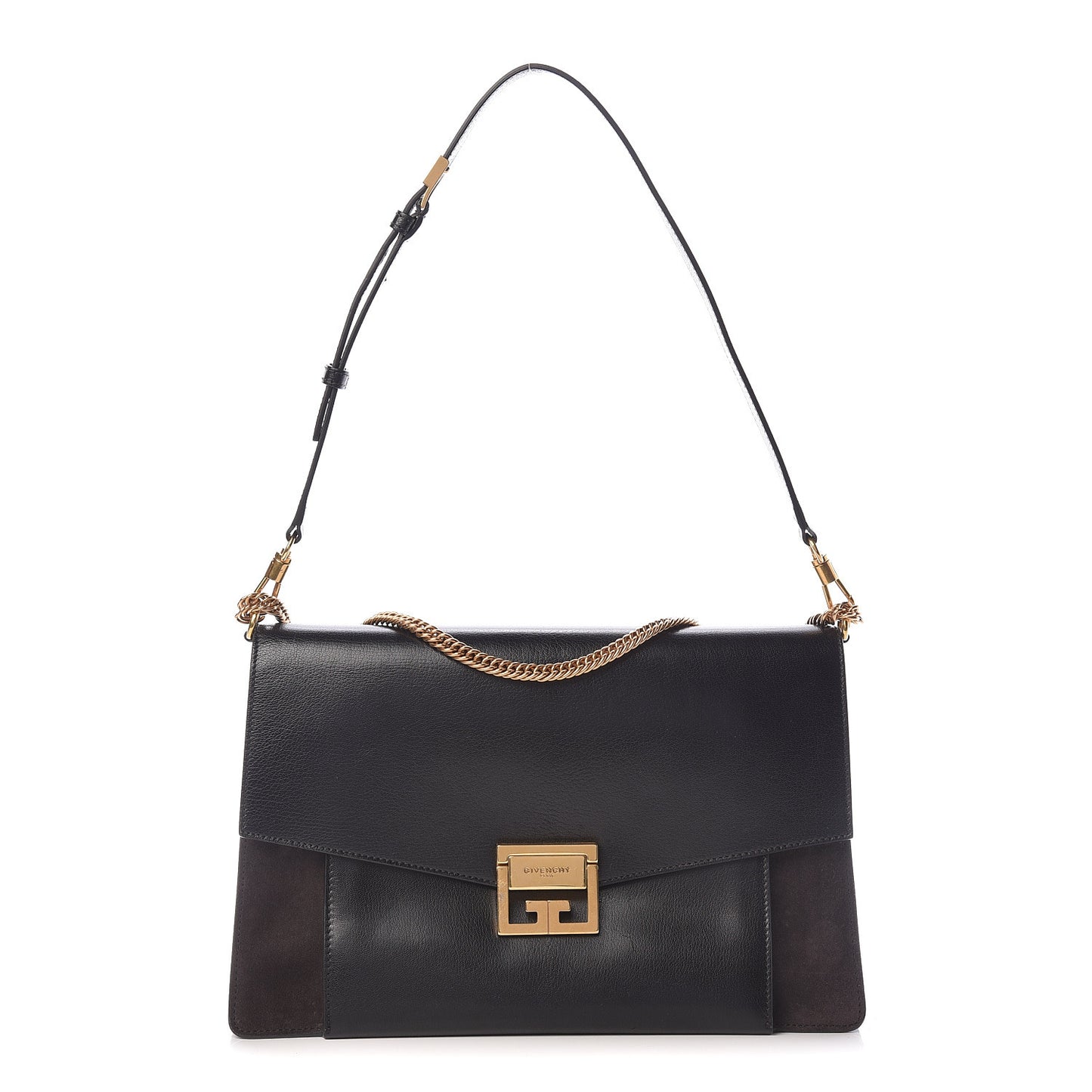 Goatskin Suede Large GV3 Flap Black Grey