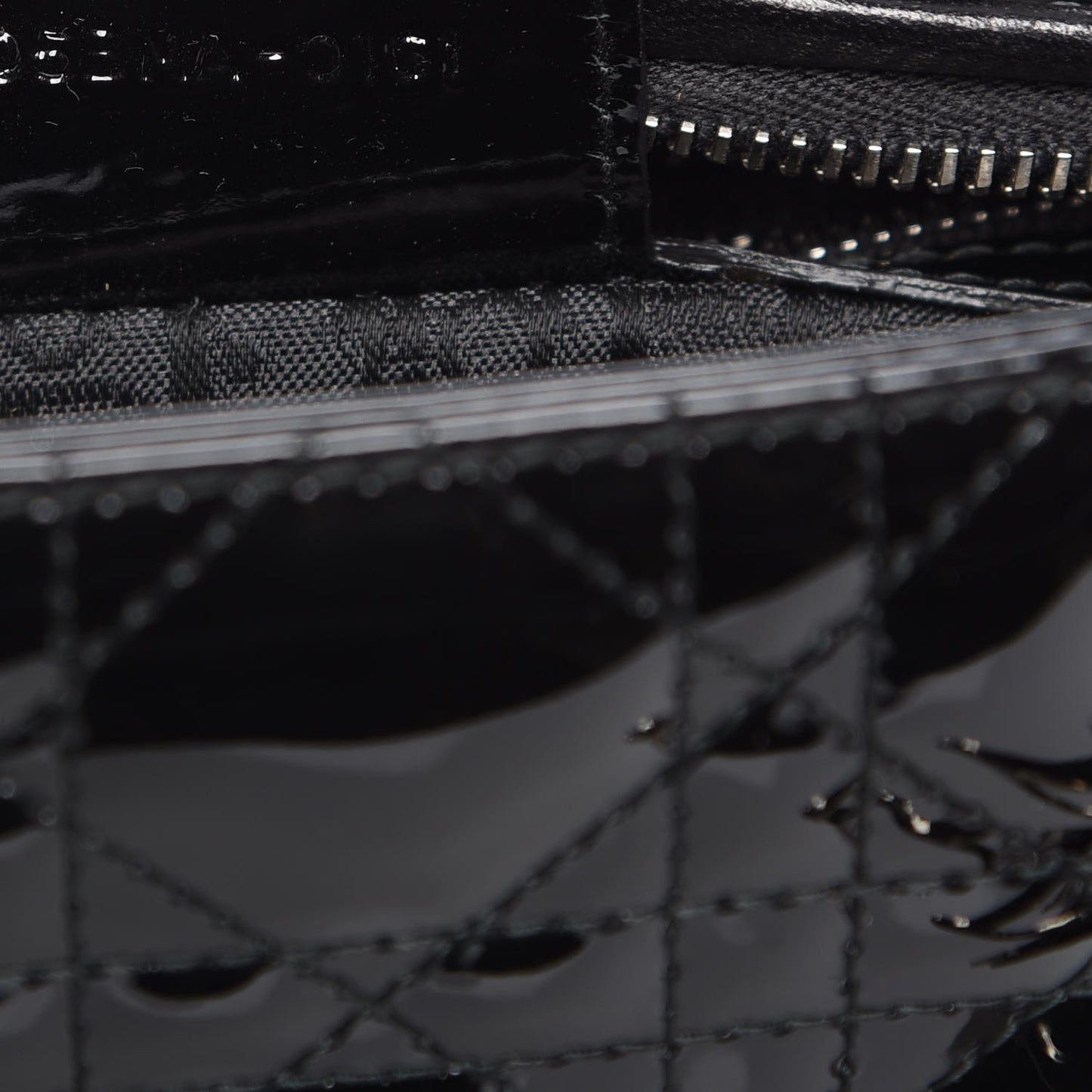 Patent Cannage Medium Lady Dior Black