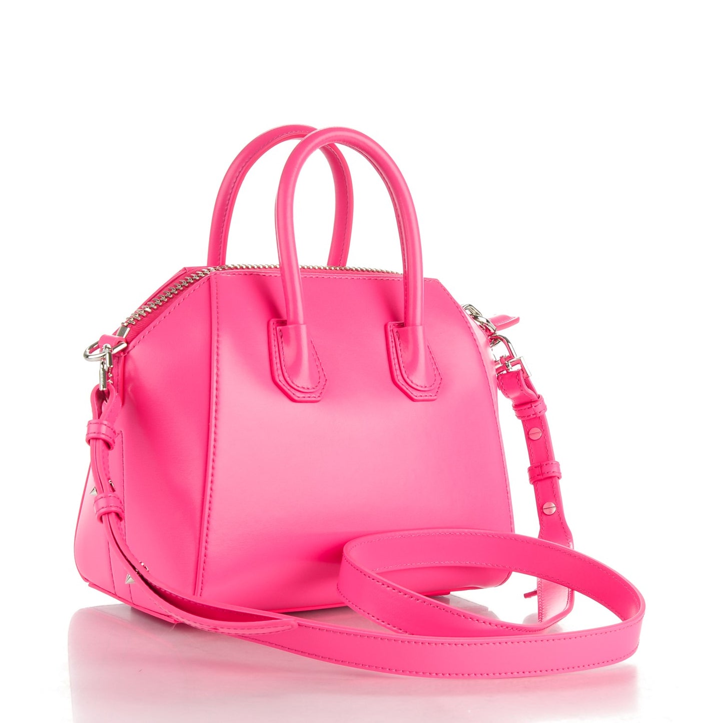 Shiny Lord Calfskin Mini Antigona Shocking Pink
