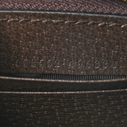 Gucci GG Supreme Monogram Textured Dollar Calfskin Web Ophidia Zip Around Card Case Wallet Beige Ebony New Acero 6 of 7
