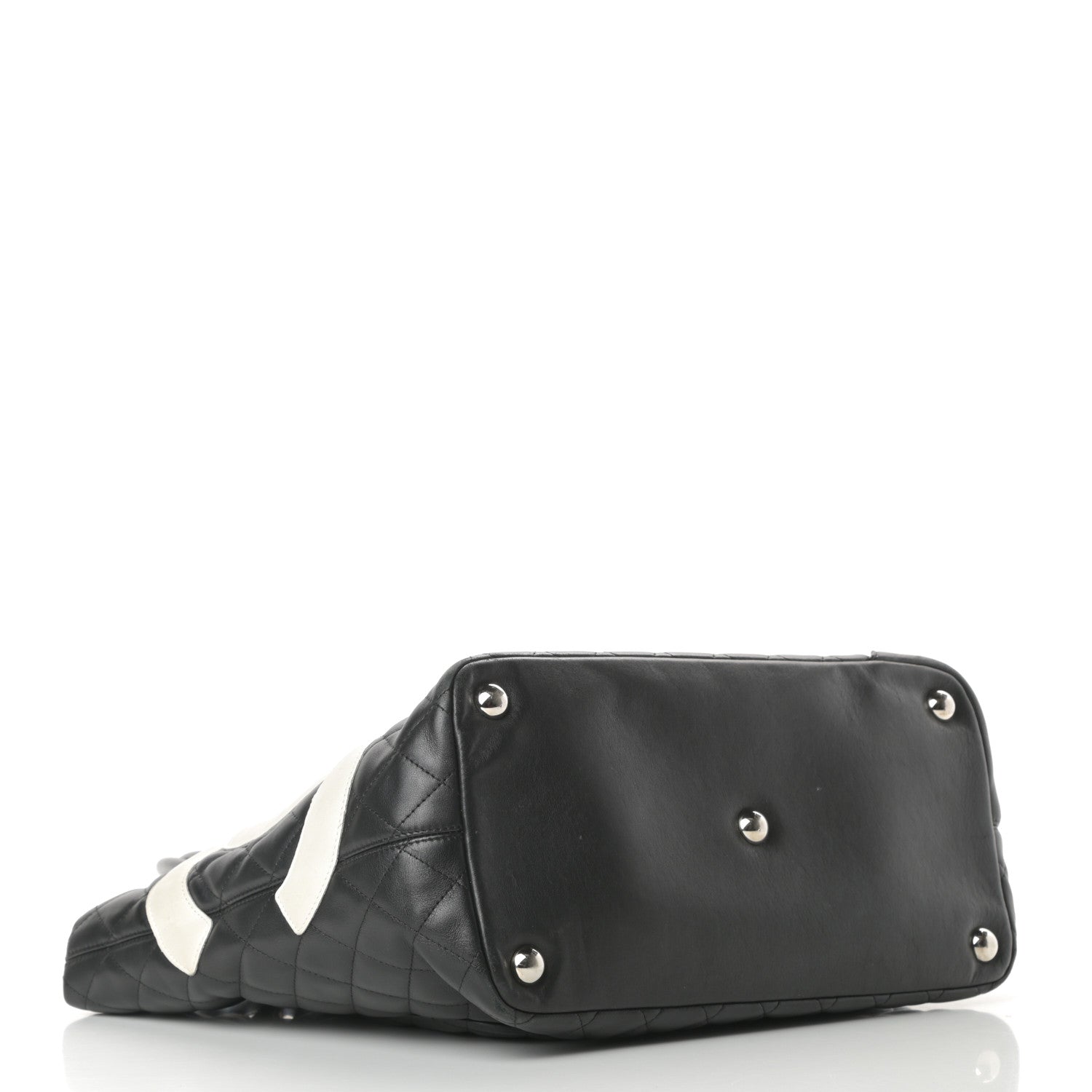 Chanel Calfskin Quilted Large Cambon Tote Black White 4 of 17