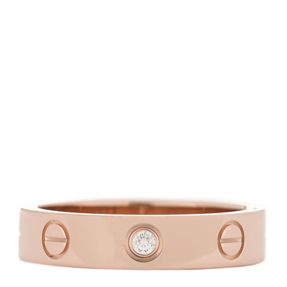 Cartier 18K Pink Gold Diamond 4mm LOVE Wedding Band Ring 49 5 3 of 4