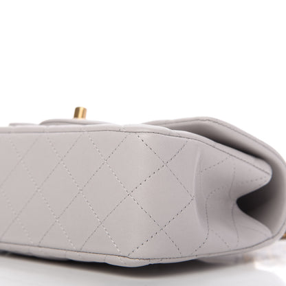 Chanel Lambskin Quilted Mini Top Handle Rectangular Flap Grey 7 of 11
