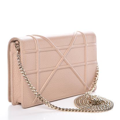 Christian Dior Grained Calfskin Diorama Wallet on Chain Pouch Nude 3 of 17