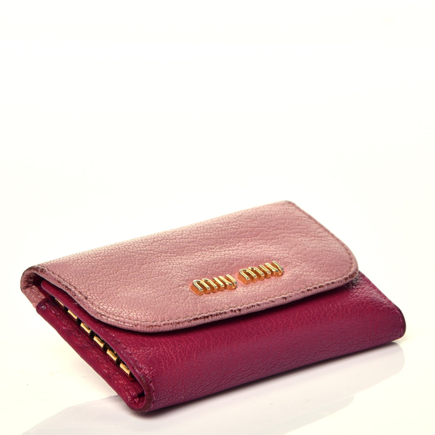 Miu Miu Madras Bicolore 6 Key Holder Rosa Peonia 4 of 8