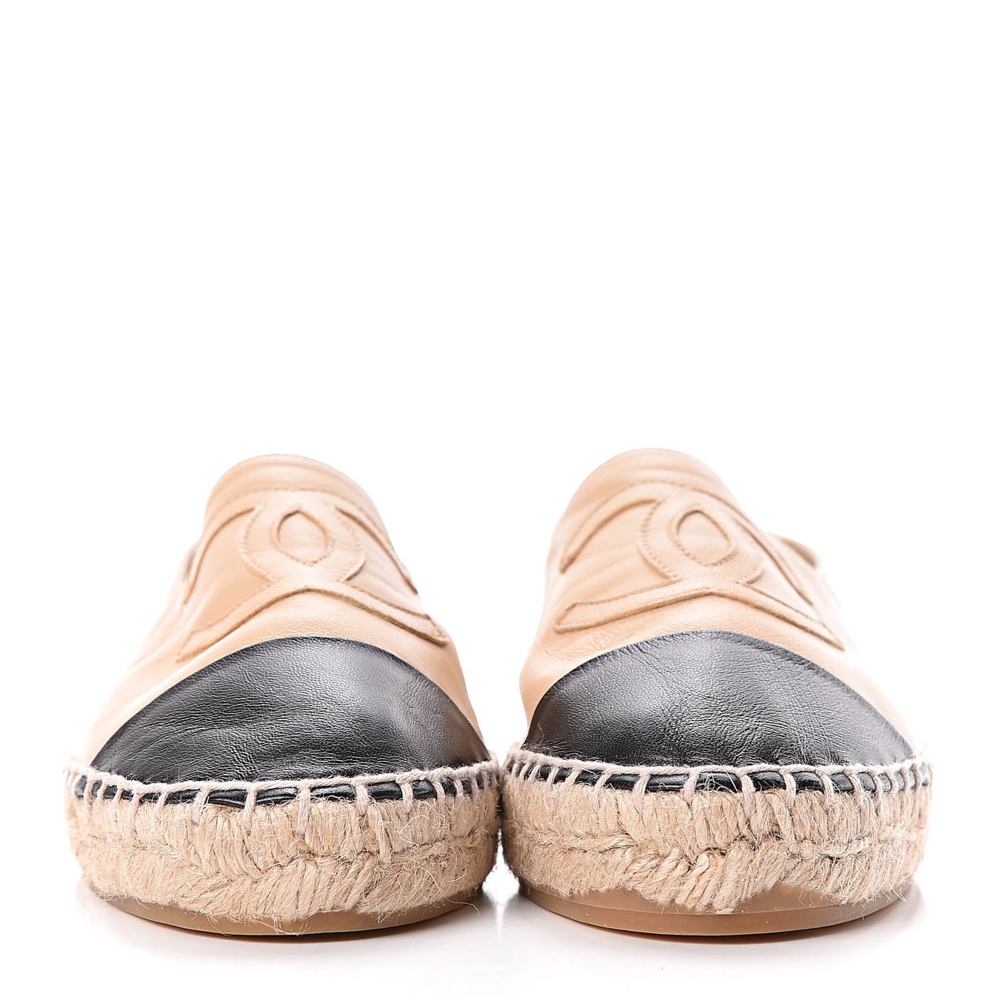 Lambskin CC Espadrilles 38 Beige Black