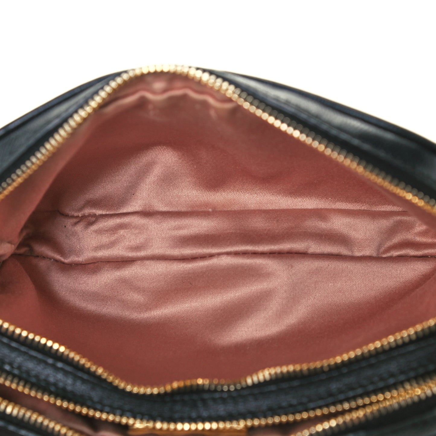 Nappa Matelasse Double Zip Pochette Clutch Black