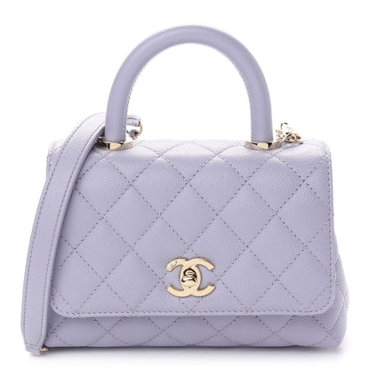 Chanel Caviar Quilted Extra Mini Coco Handle Flap Light Purple 1 of 9