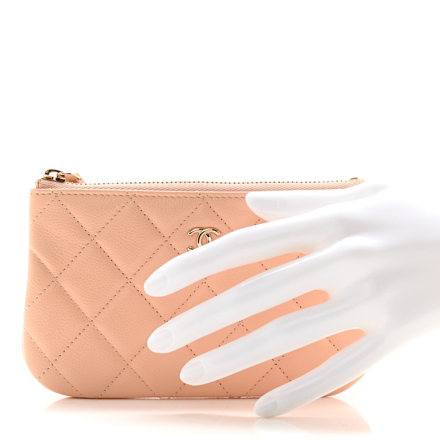 Chanel Caviar Quilted Small Cosmetic Case Beige 2 of 8