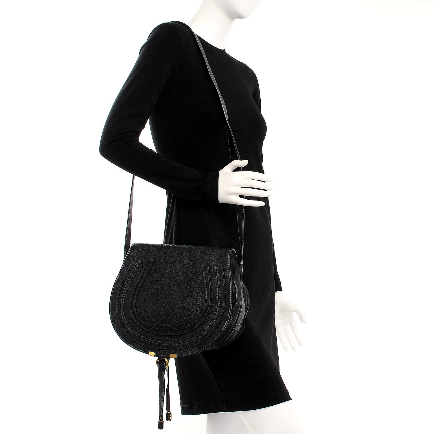 Chloe Calfskin Medium Marcie Round Crossbody Bag Black 2 of 9