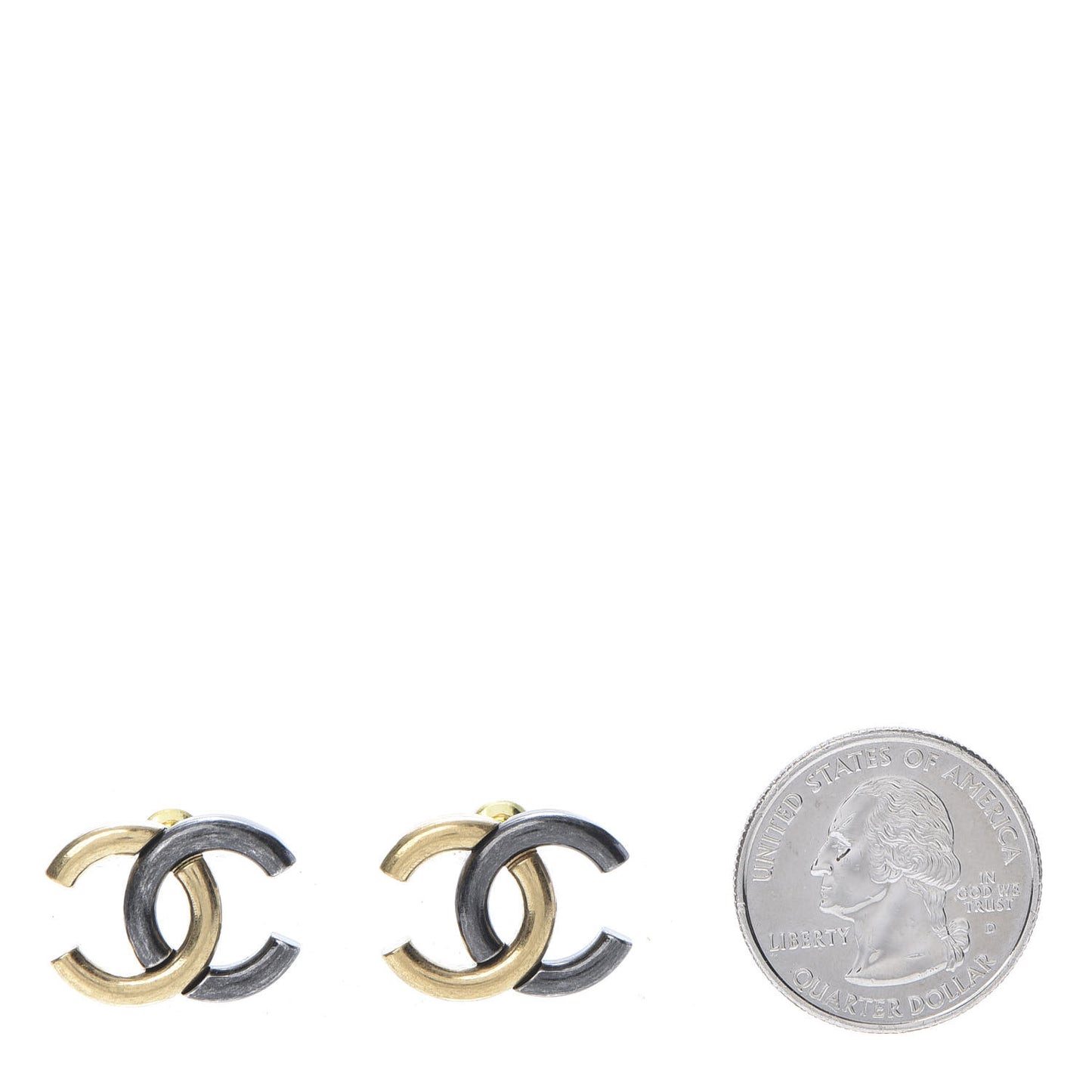 Metal CC Earrings Gold Ruthenium