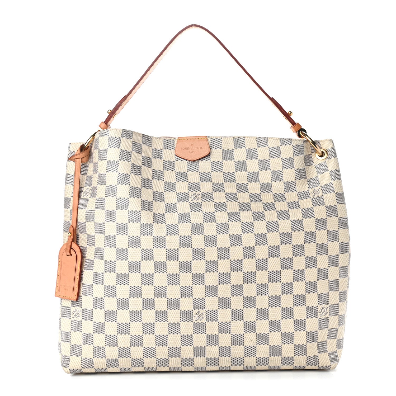 Louis Vuitton Damier Azur Graceful MM Rose Ballerine 1 of 10