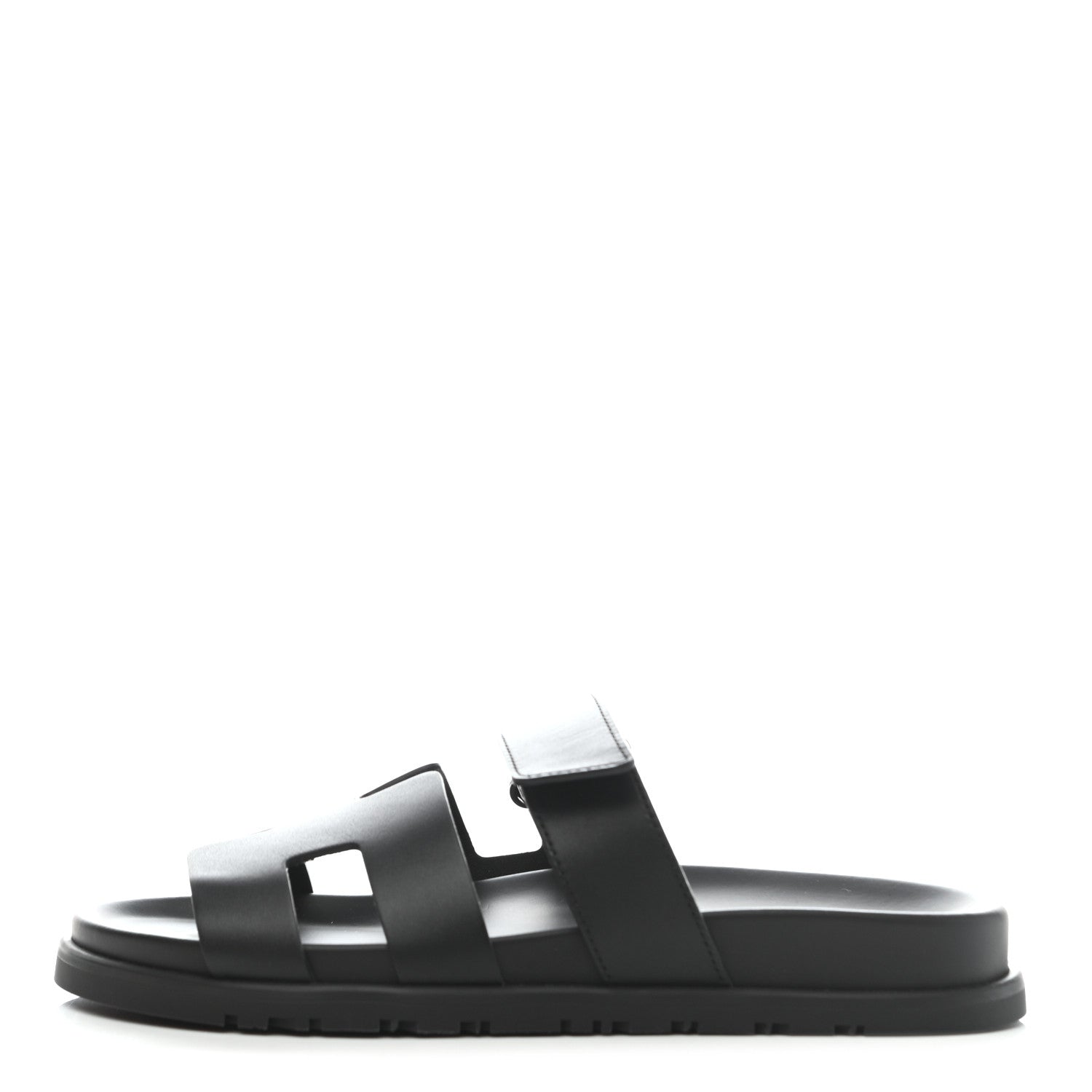 Hermes Calfskin Womens Chypre Sandals 38 Black 1 of 8