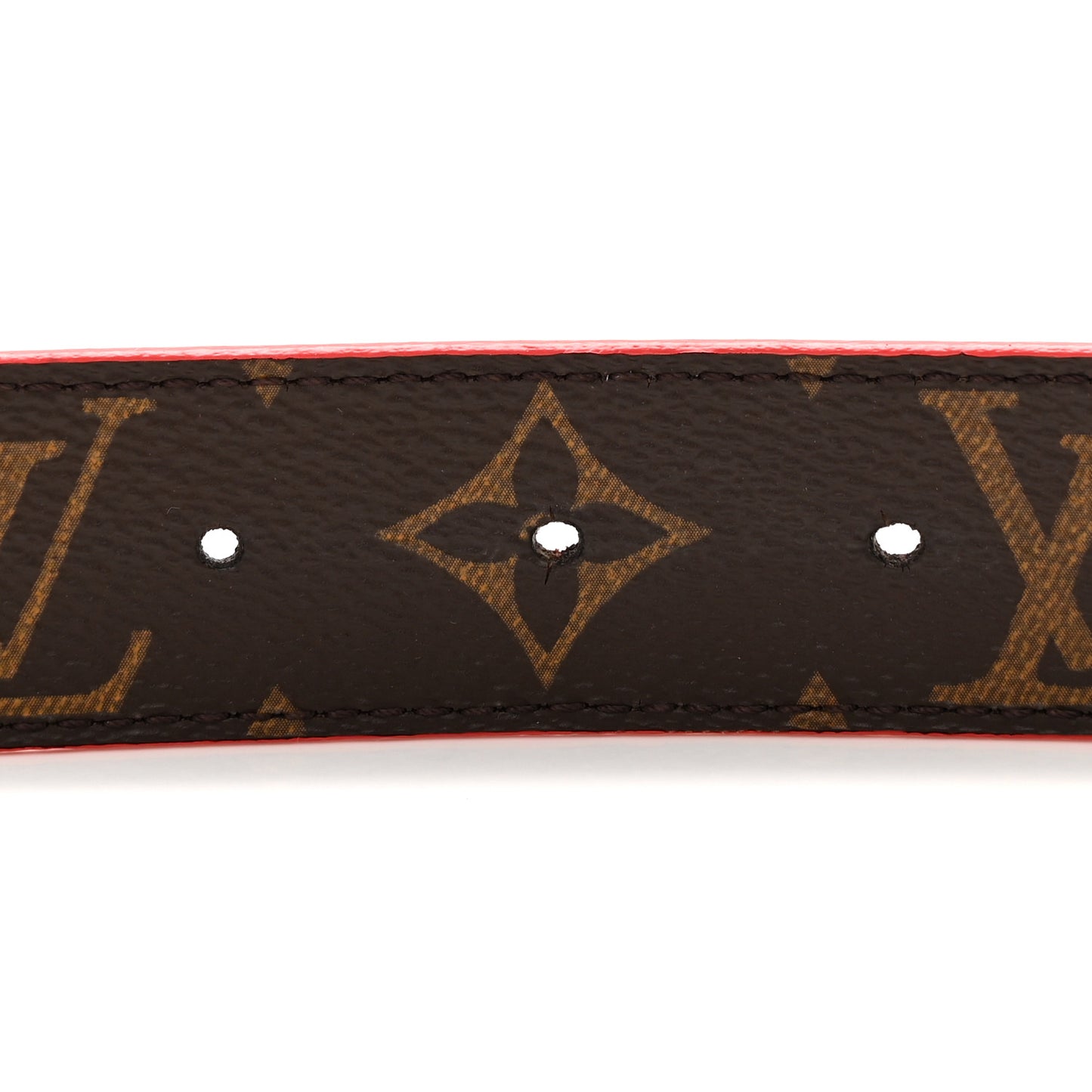 Calfskin Monogram 30mm LV Initiales Reversible Belt 85 34 Coquelicot