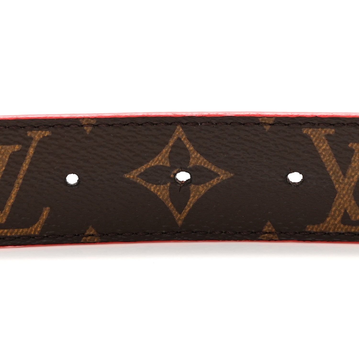 Louis Vuitton Calfskin Monogram 30mm LV Initiales Reversible Belt 85 34 Coquelicot 4 of 5