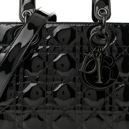 Christian Dior Ultraglossy Patent Cannage Small Lady Dior Black 7 of 10