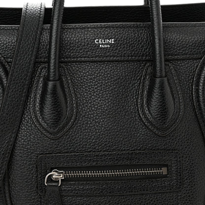 Celine Drummed Calfskin Nano Luggage Black 8 of 15
