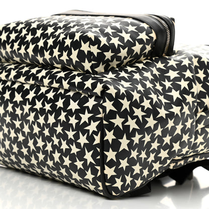 Saint Laurent Calfskin Star Print Hunting Backpack Black White 10 of 11