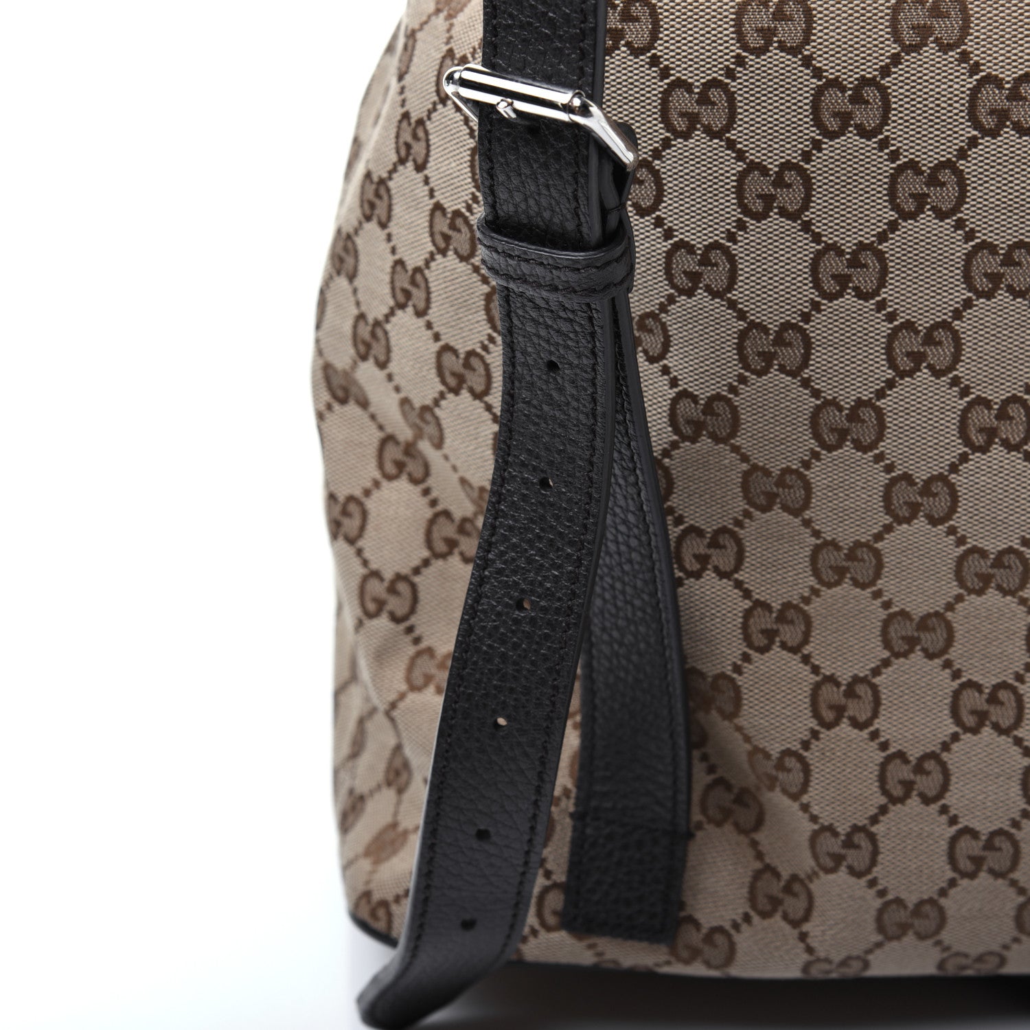 Gucci Monogram Dollar Calfskin O Drawstring Backpack Beige Ebony Testa di Moro Dark Chocolate 16 of 18