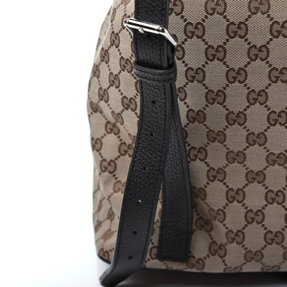 Gucci Monogram Dollar Calfskin O Drawstring Backpack Beige Ebony Testa di Moro Dark Chocolate 16 of 18