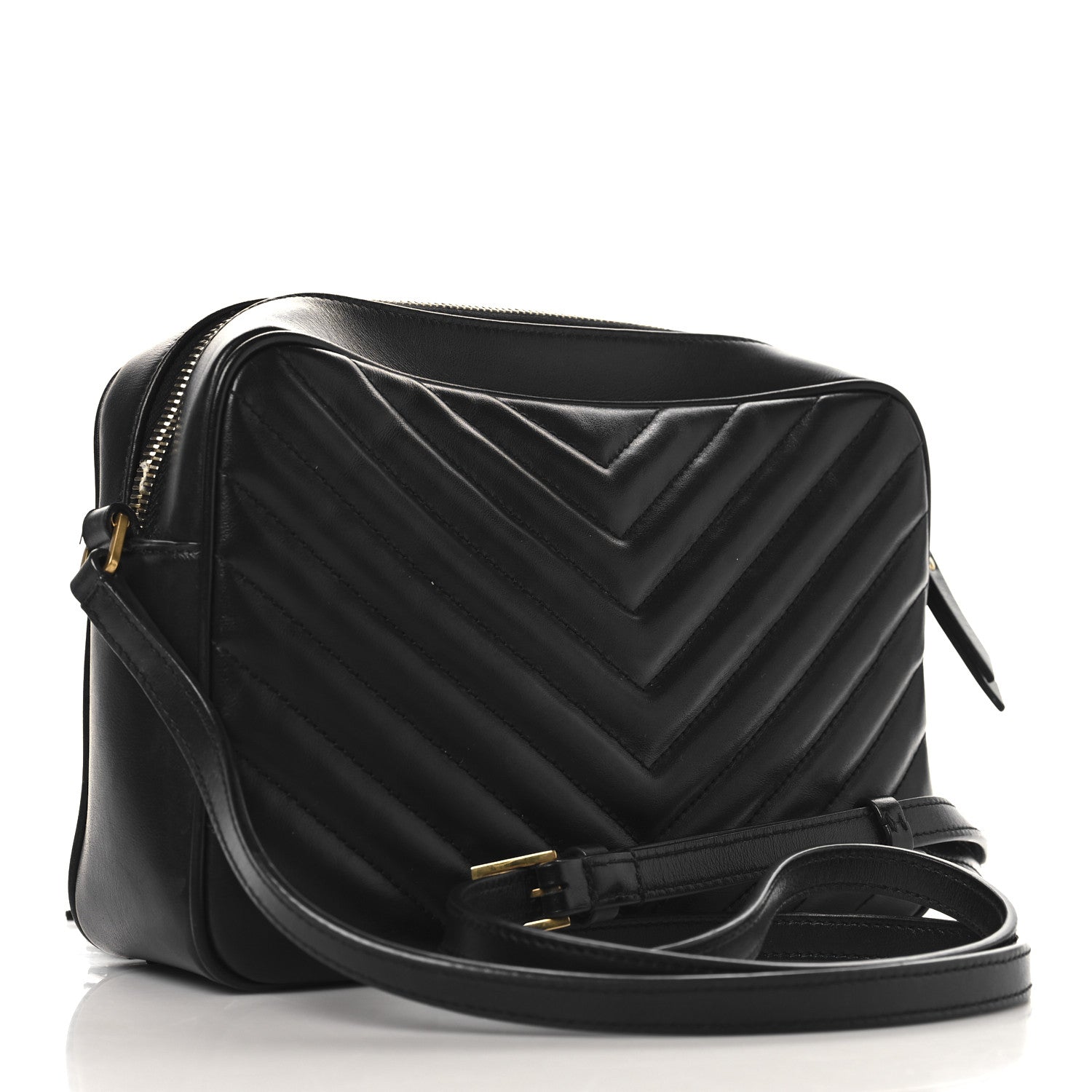Saint Laurent Calfskin Matelasse Monogram Lou Camera Bag Black 3 of 13
