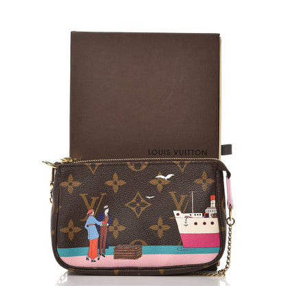 Louis Vuitton Monogram 2016 Christmas Animation Mini Pochette Accessories Rose Ballerine 8 of 8