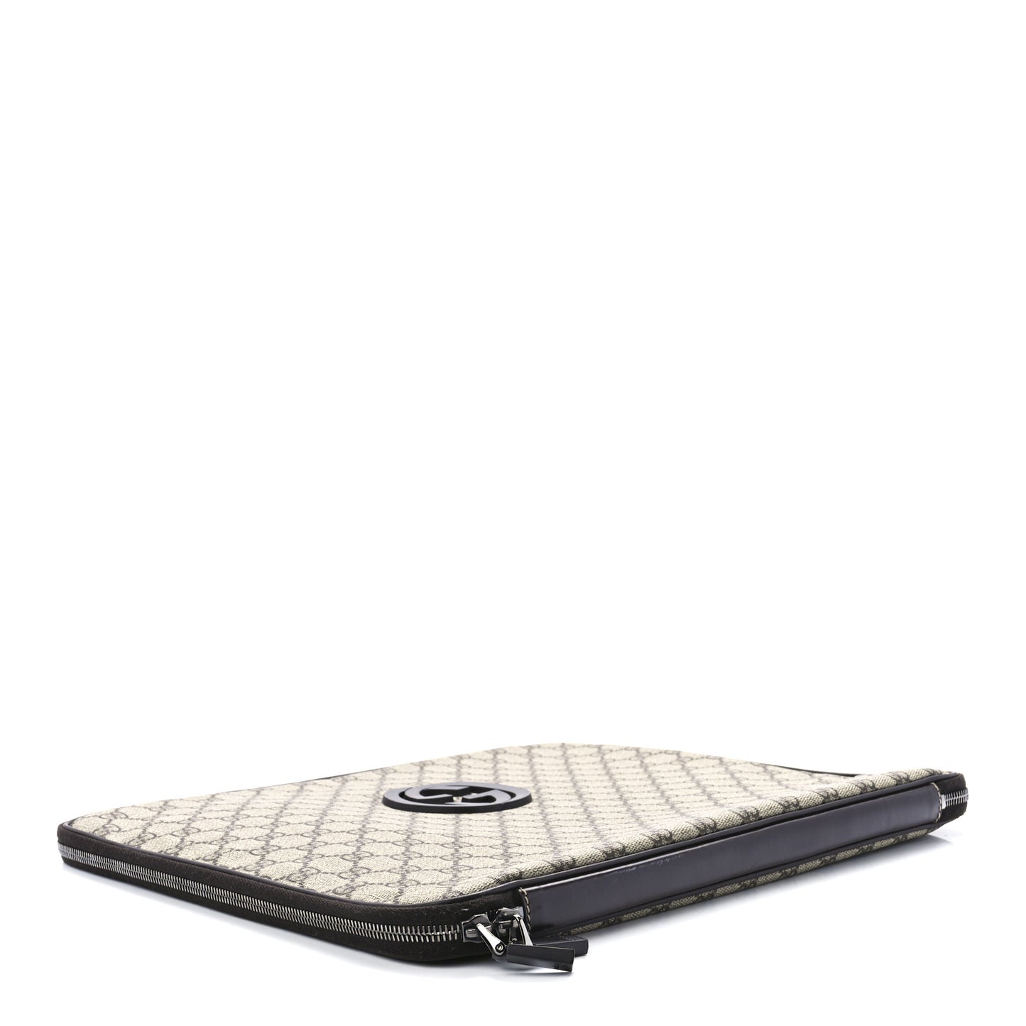 GG Plus Monogram Medium Interlocking G Laptop Case Dark Brown