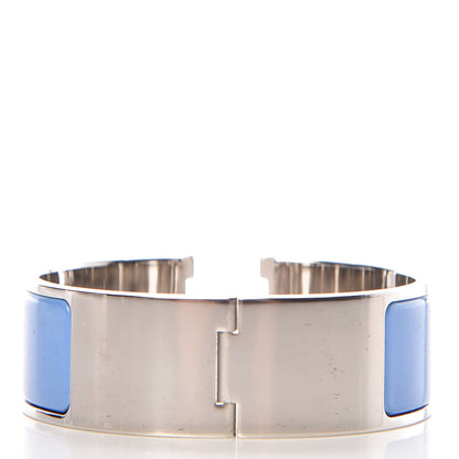Hermes Enamel Wide Clic Clac H Bracelet PM White Bleu Transat 3 of 5