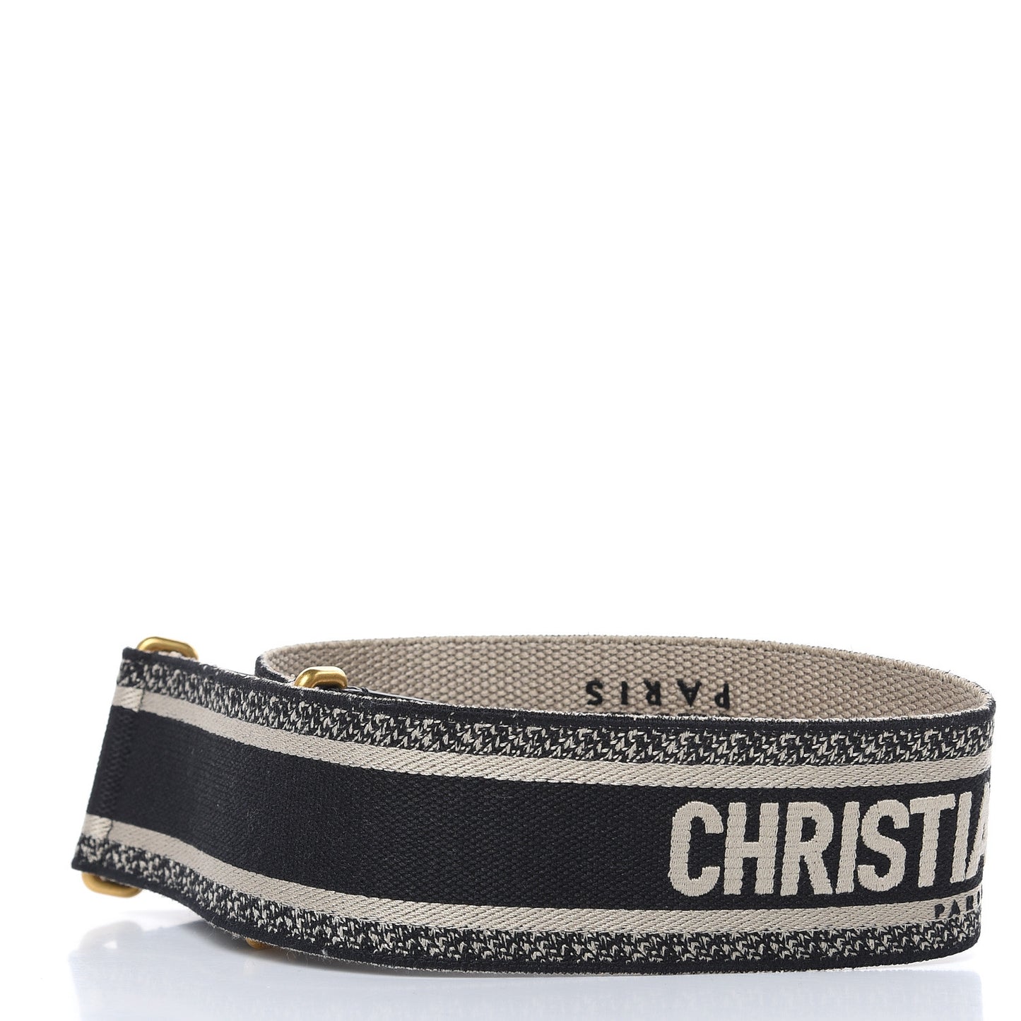 Canvas Embroidered Shoulder Strap Black