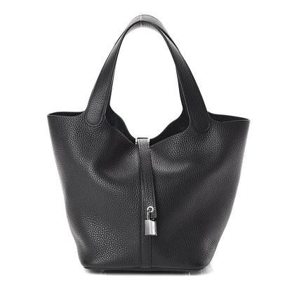 Hermes Taurillon Clemence Picotin Lock 22 MM Black 1 of 9