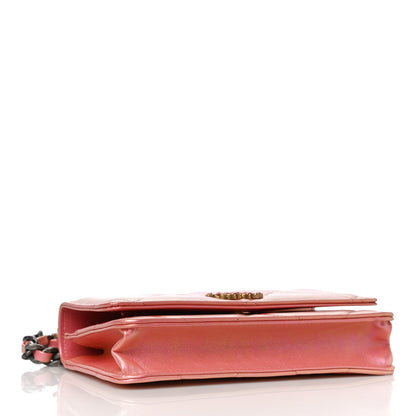 Chanel Iridescent Calfskin Quilted Chanel 19 Wallet On Chain WOC Pink 4 of 12