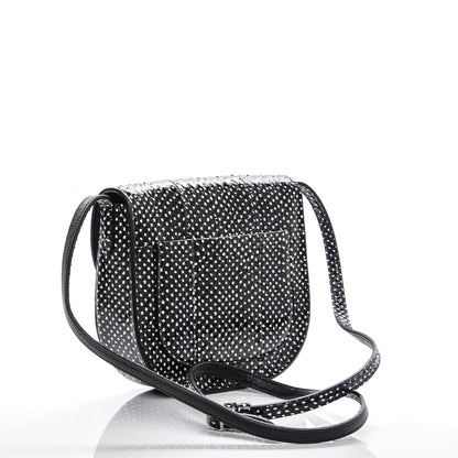 Celine Polka Dot Watersnake Small Trotteur Black White 3 of 7