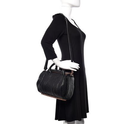 Alexander Wang Pebbled Lambskin Rockie Black Rose Gold Hardware 2 of 11