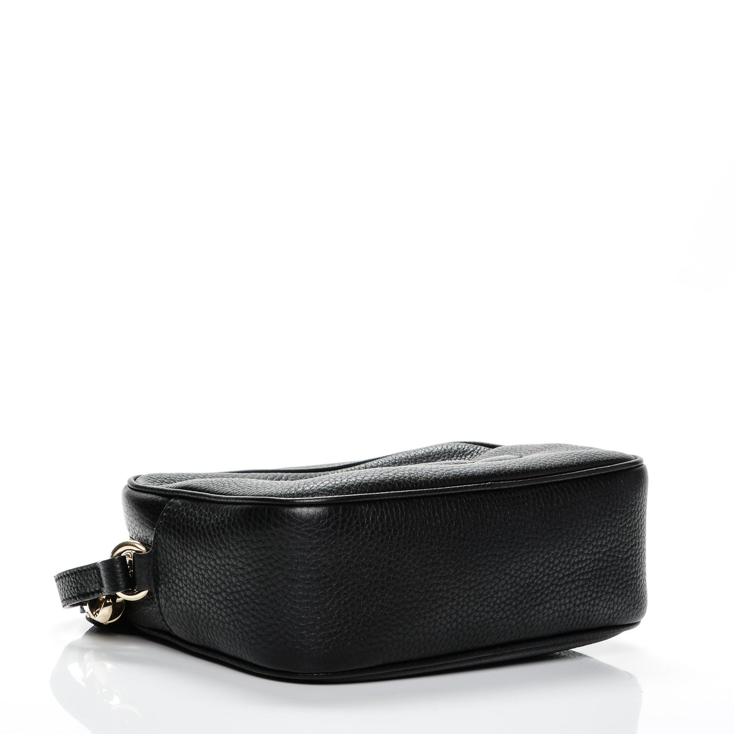 Pebbled Calfskin Small Soho Disco Bag Black