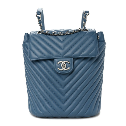 Chanel Calfskin Chevron Quilted Small Urban Spirit Backpack Light Blue 1 of 11