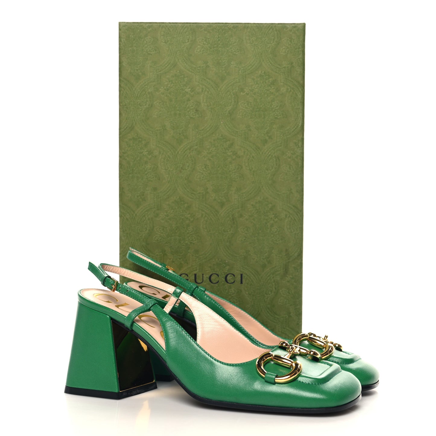 Malaga Kid Horsebit 75mm Slingback Pumps 36 New Shamarock