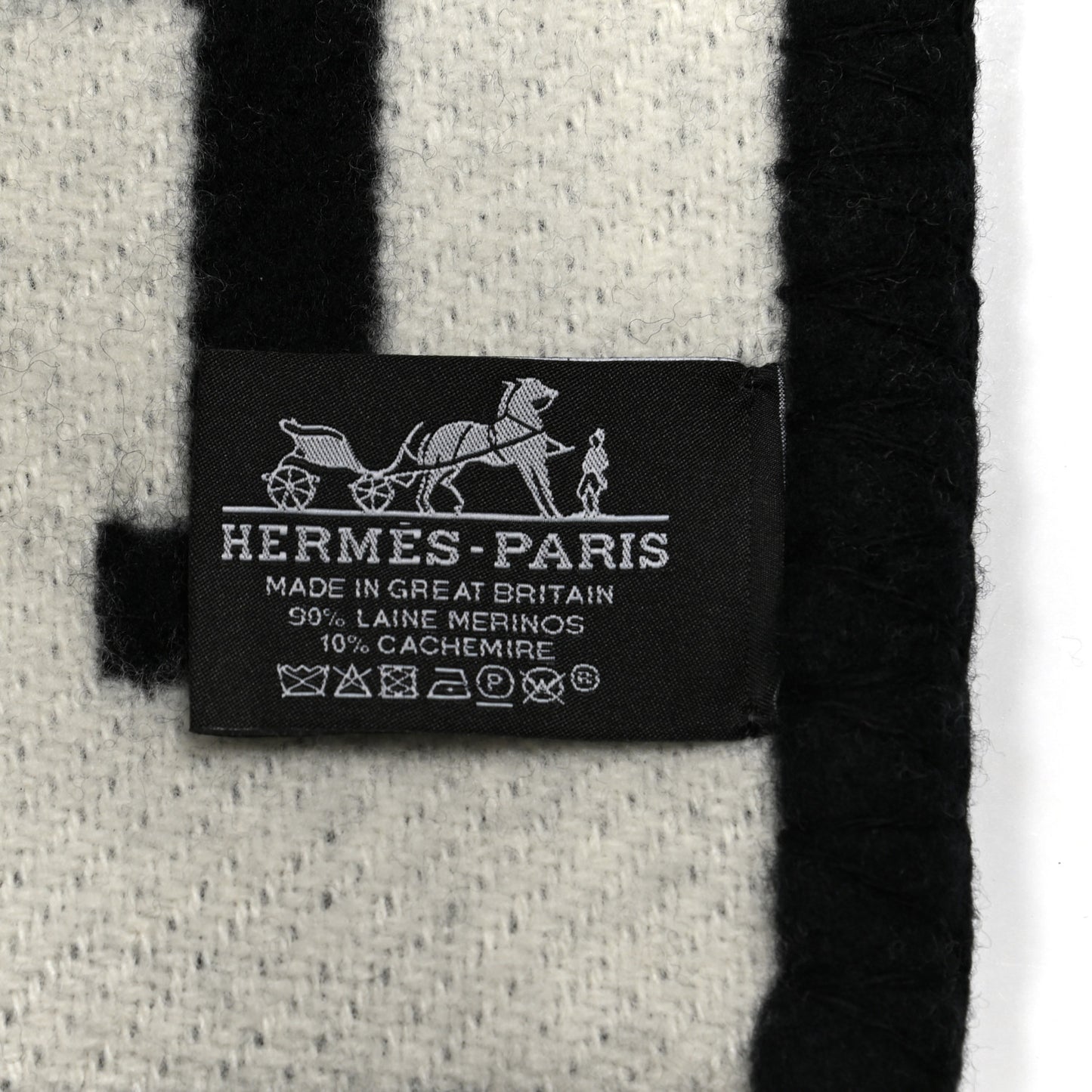 Wool Cashmere Avalon III Blanket Ecru Black