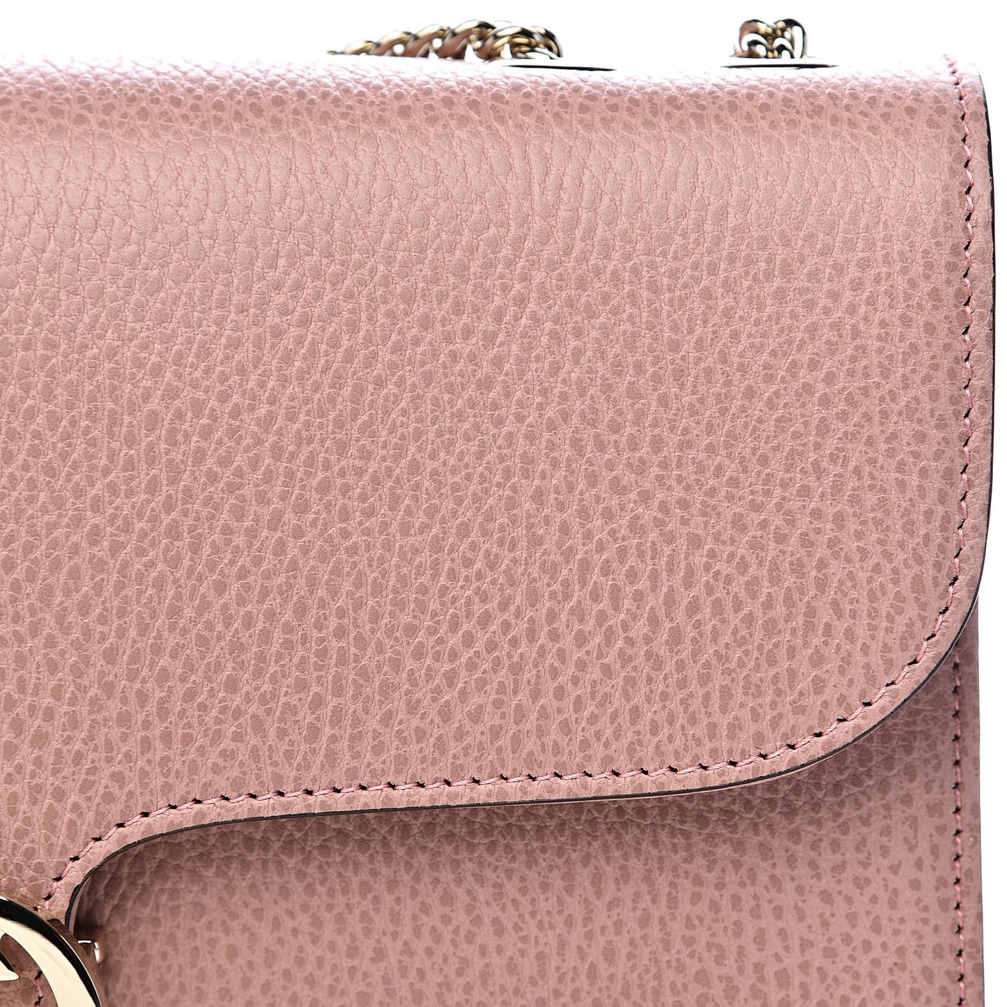 Dollar Calfskin Interlocking G Shoulder Bag Soft Pink