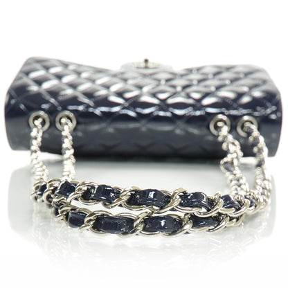 Chanel Crackled Patent Jumbo Flap Navy Blue 5 of 11