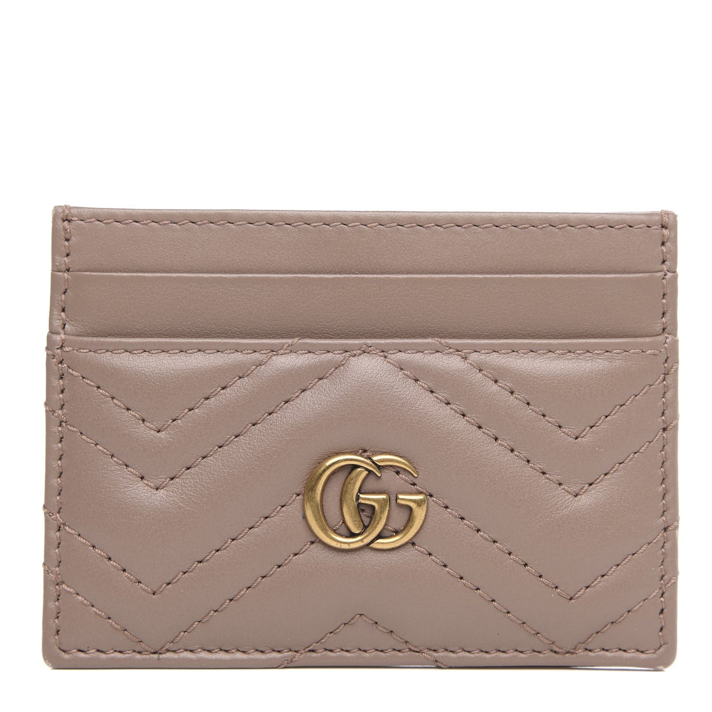 Calfskin Matelasse GG Marmont Card Holder Porcelain Rose